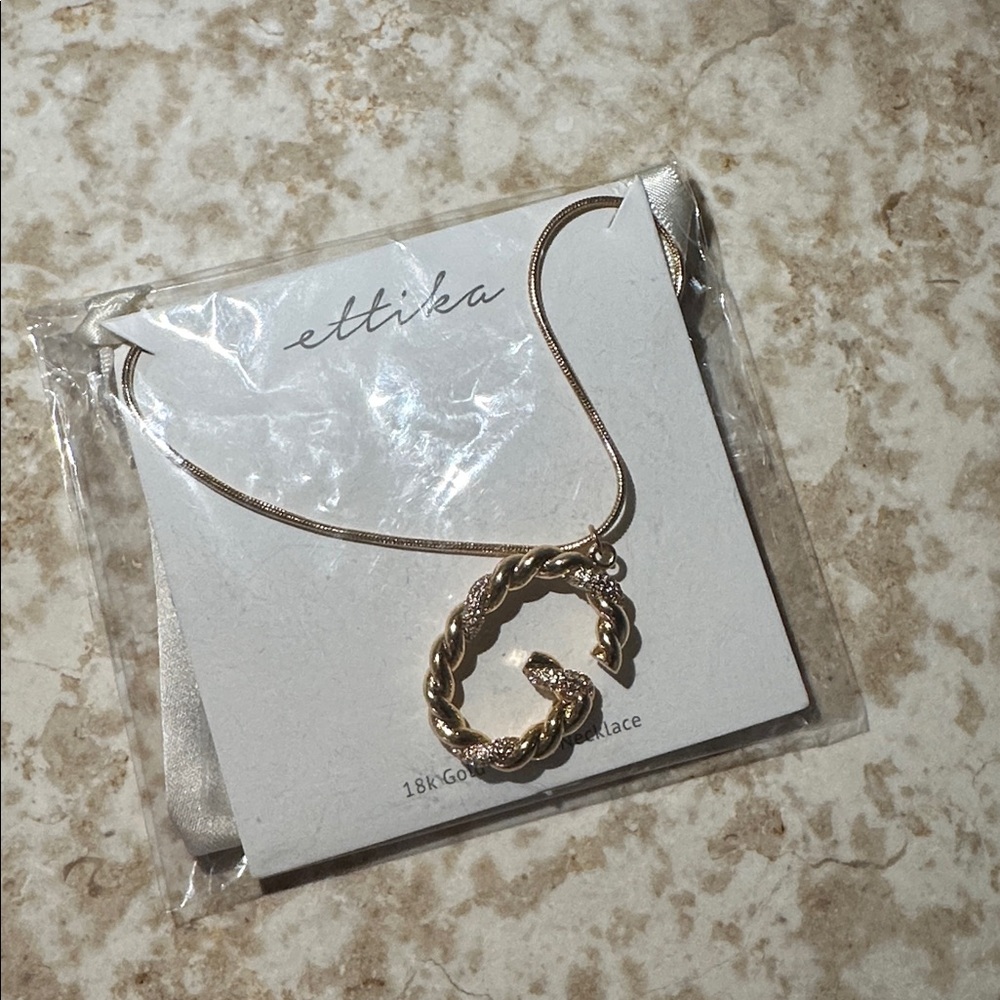Ettika 14K gold plated initial necklace